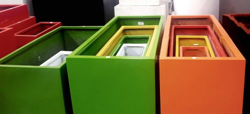Lightweight Outdoor Oblong Planter in Bright / Gloss Colours - 4 Sizes