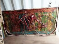 Unique decorative bicycle wall art - block mounted
