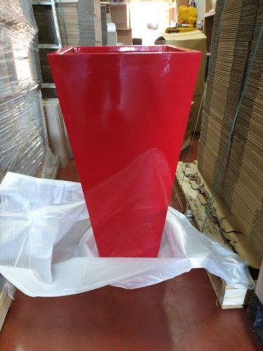 Lightweight Outdoor Tall Square Taper Planter in Bright / Gloss Colours - 2 Sizes